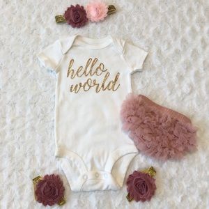 Hello World Coming Home Newborn Outfit